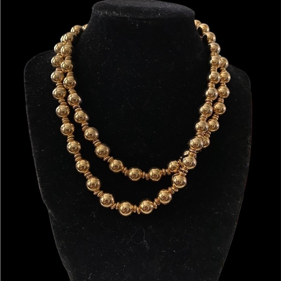 Anne Klein Beautiful Gold Tone Vintage Beaded Necklace - Picture 1 of 6